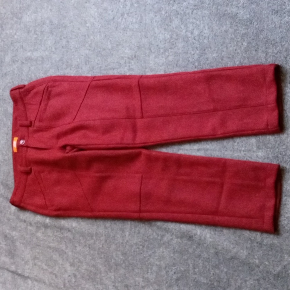 Joe Fresh Limited Edition cranberry wool tweed trousers
